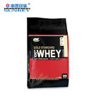 Whey Protein Coffee Tea Packaging Aluminum Foil Clear Stand Up Pouch With Zipper