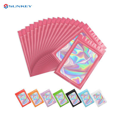 Food Waterproof Moisture Proof Mylar Bags Custom With Zipper Holographic Packaging Bag