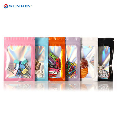 Food Waterproof Moisture Proof Mylar Bags Custom With Zipper Holographic Packaging Bag