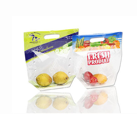 Bolsos de plástico transparente reutilizables plásticos transparentes de la fruta del bolso de ultramarinos del LDPE con las manijas